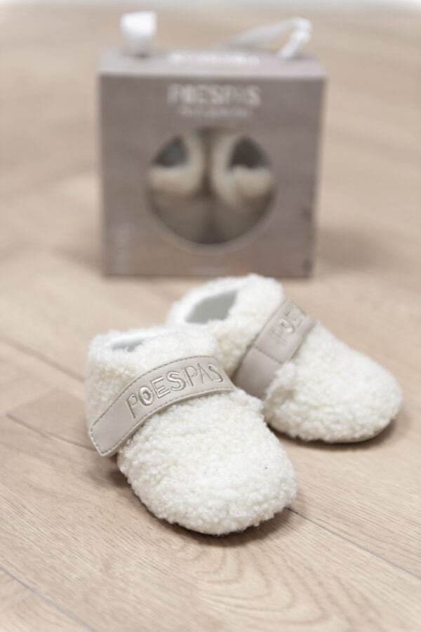 Teddy pantoffels | Vegan leather & klittenband