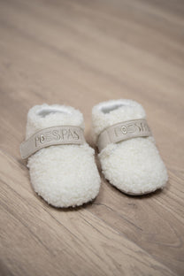 Teddy pantoffels | Vegan leather & klittenband