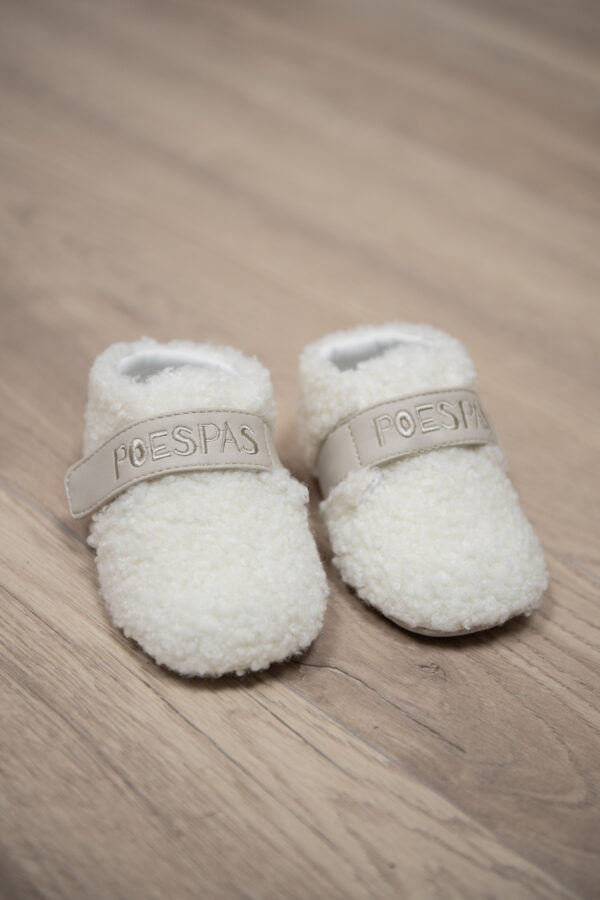 Teddy pantoffels | Vegan leather & klittenband