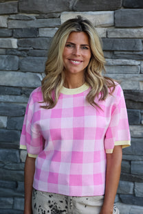 Top Check me out | Pink | Studio Poespas