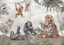Behang met apen in jungle thema