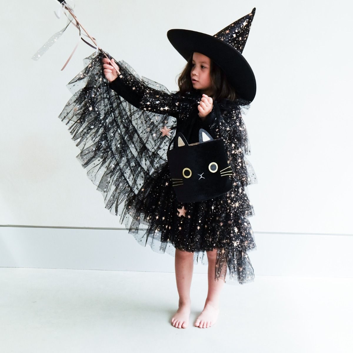 Verkleedcape Aurora ruffle | Black | Mimi & Lula
