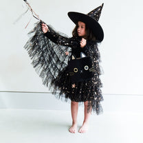 Verkleedcape Aurora ruffle | Black | Mimi & Lula
