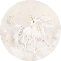 Wallpaper circle Dreamy unicorn | Beige