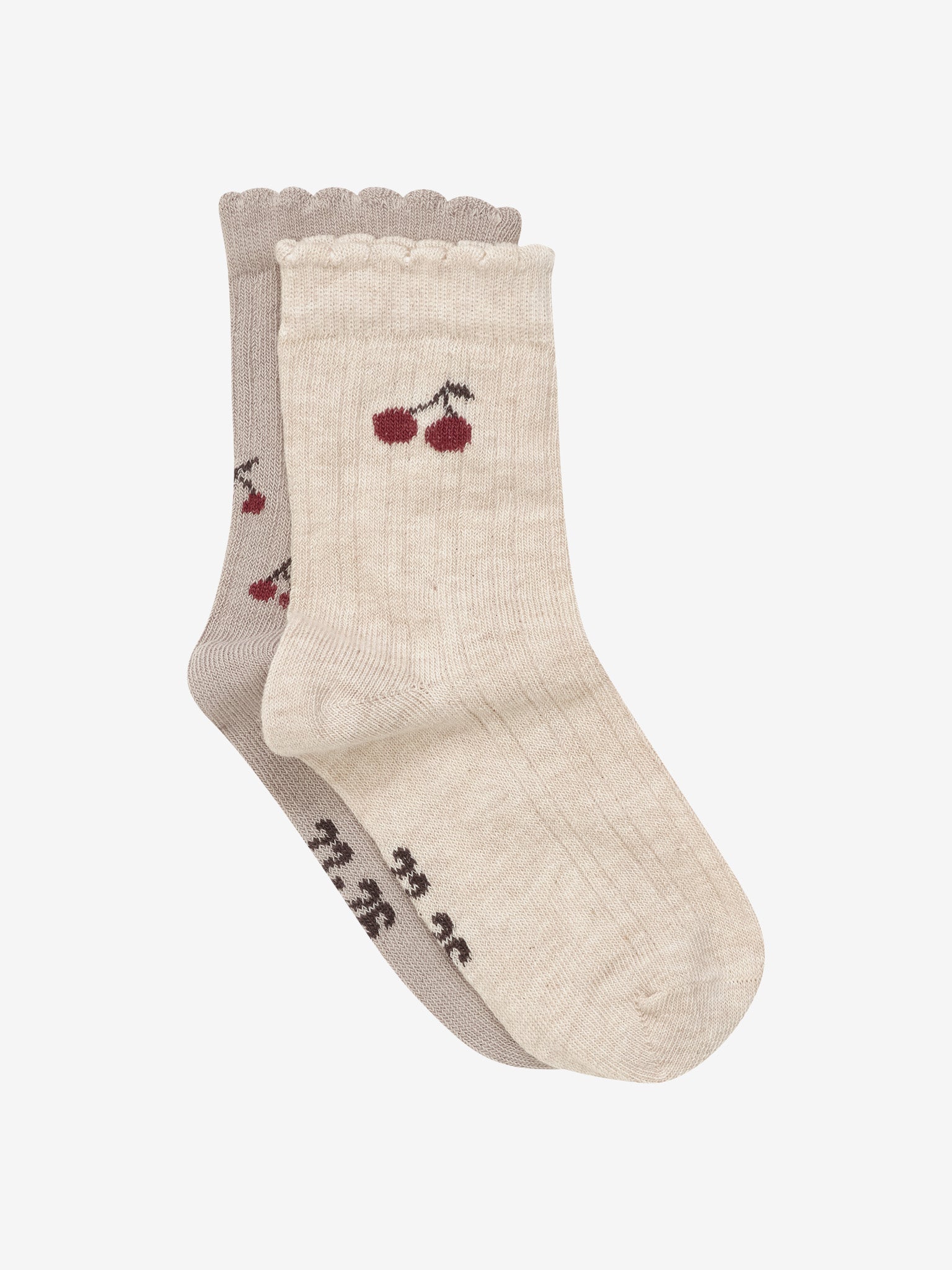Socks lettuce edge | Light taupe | Minymo