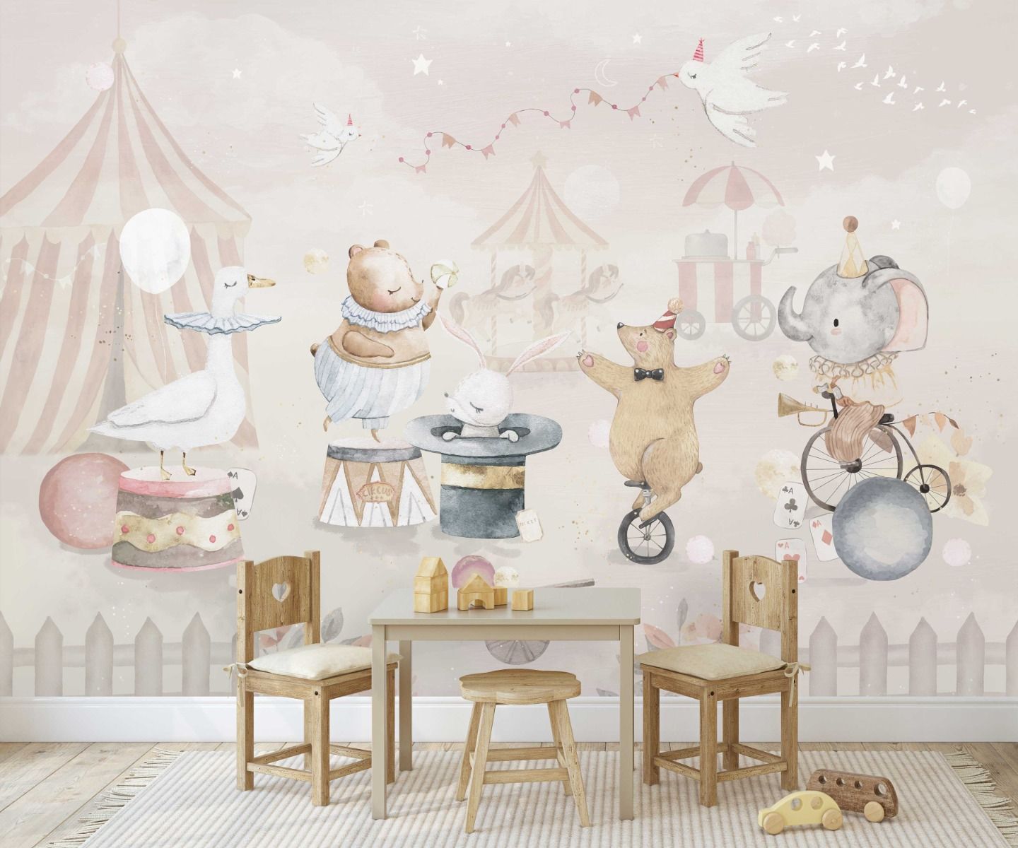 Behang Circus | Pastel | Staaltje