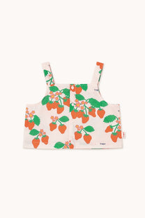 Strawberries woven crop top | Pastel pink | Tinycottons 1