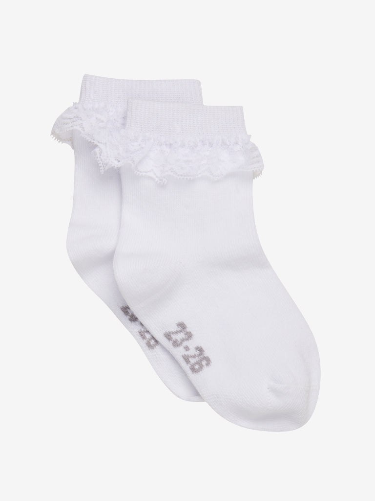 Ankle sok lace | White | Minymo