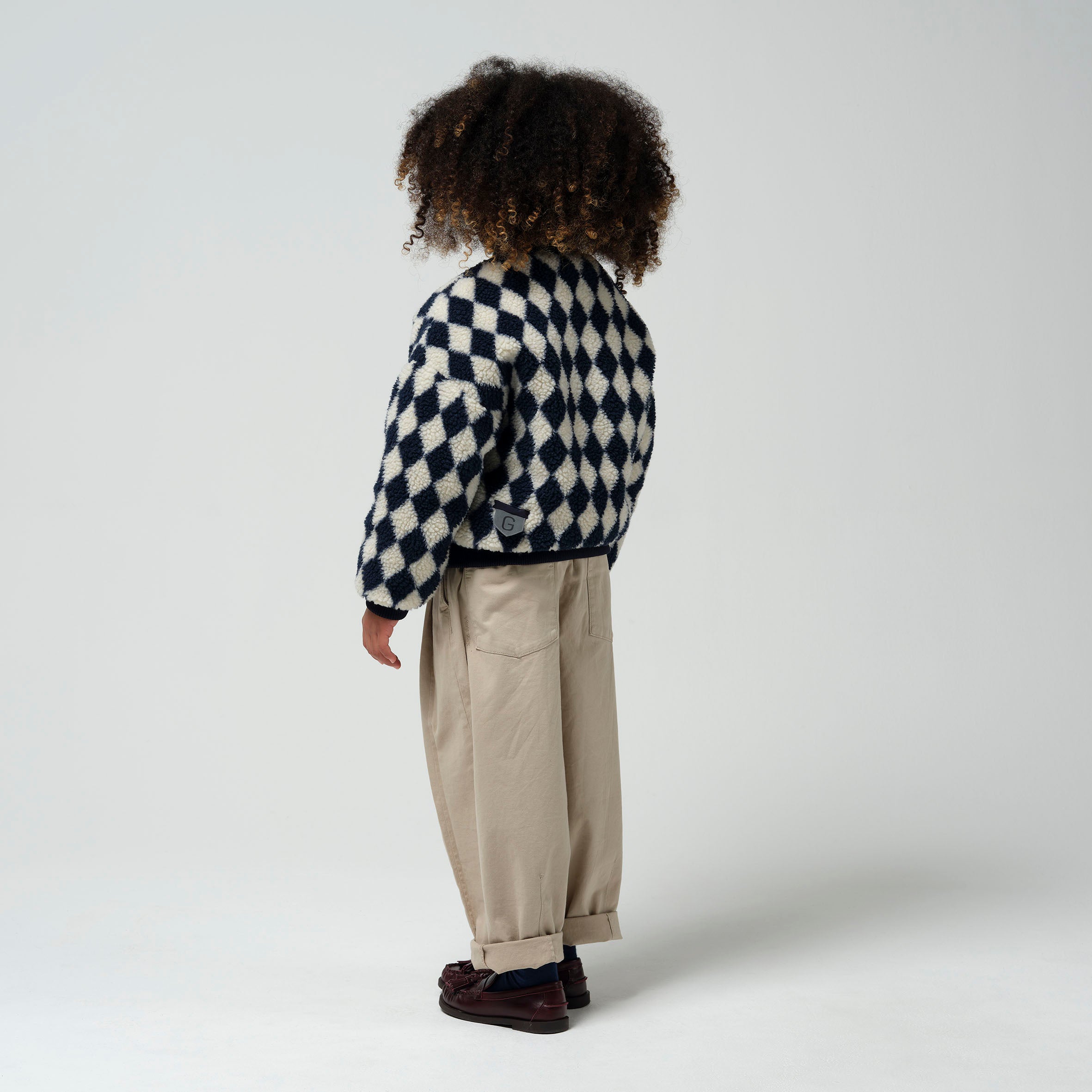Winterjas Alpaca Punch | Teddy Blue Argyle | GoSoaky