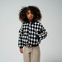 Winterjas Alpaca Punch | Teddy Blue Argyle | GoSoaky