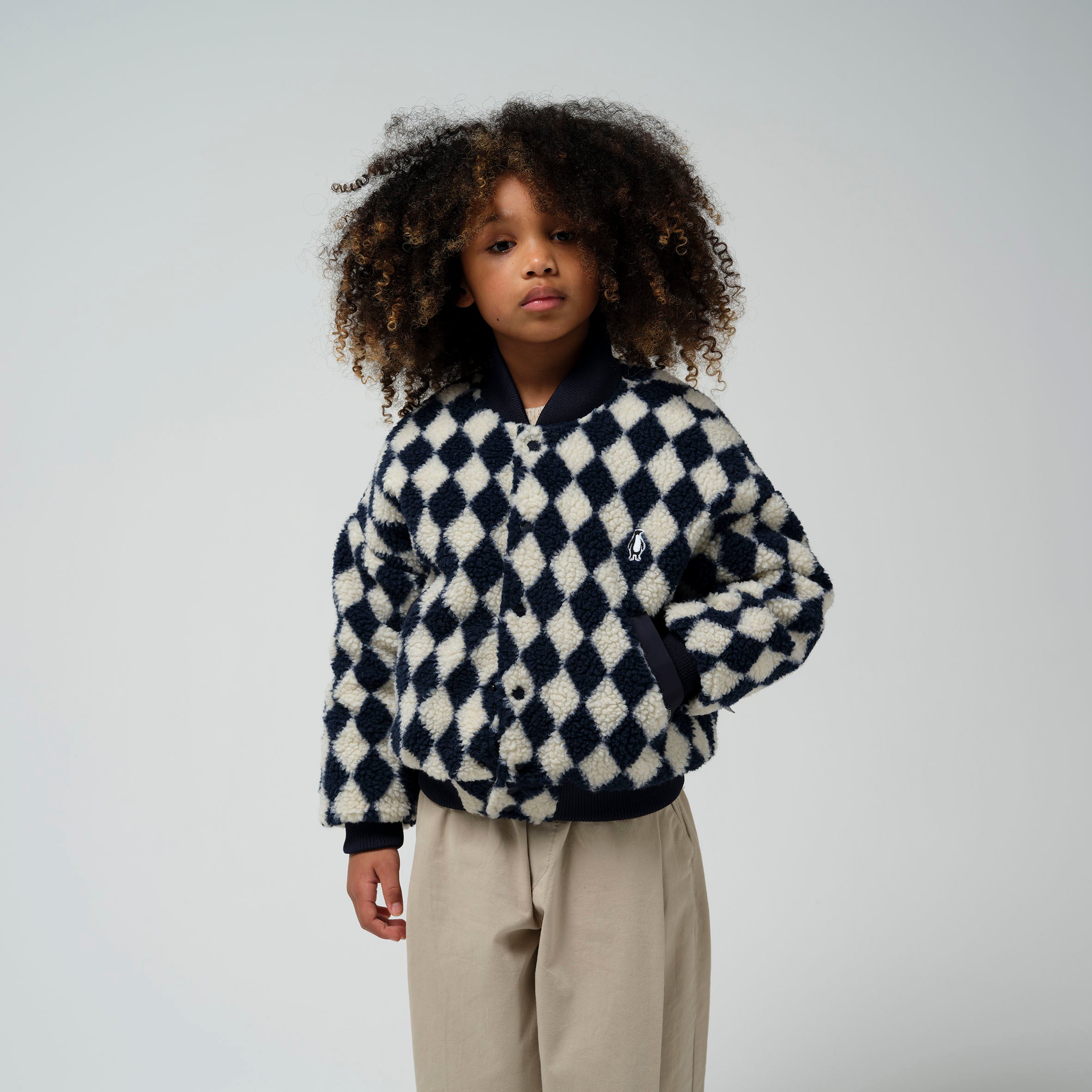 Winterjas Alpaca Punch | Teddy Blue Argyle | GoSoaky