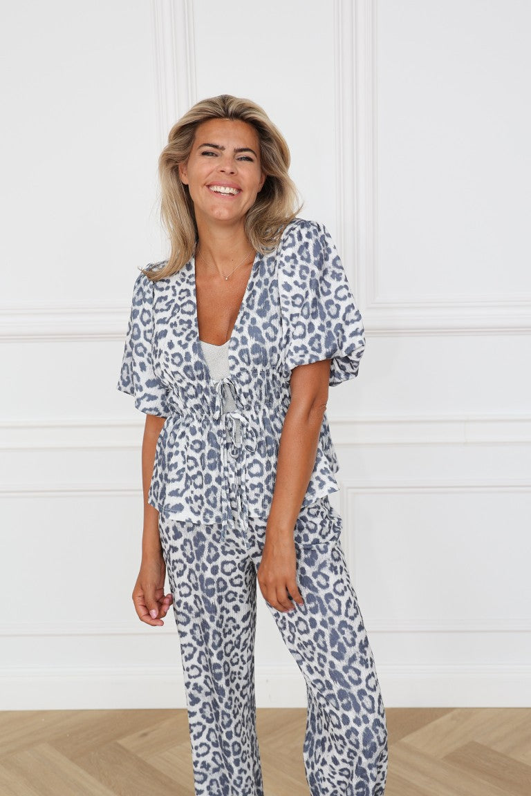 Puffed shoulder blouse Poppy | Leopard | Refined Department333