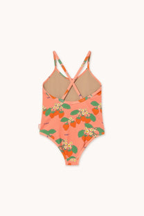 Strawberries swimsuit | Dark pink | Tinycottons 1