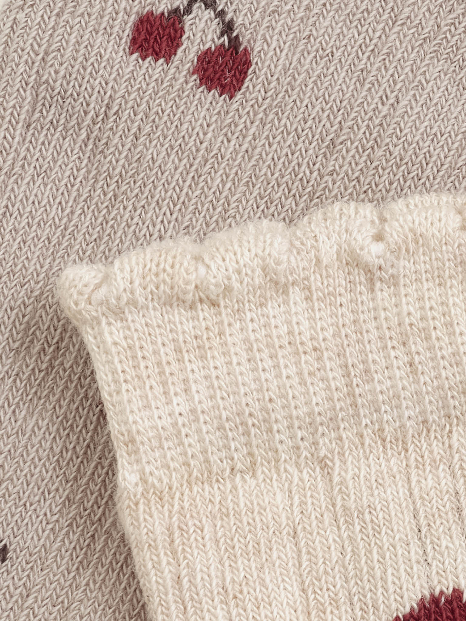 Socks lettuce edge | Light taupe | Minymo
