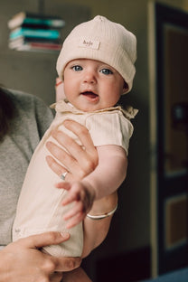 Jersey pointelle hat Viva | Creme oat | Baje Studio 3