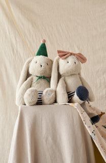 Babette rabbit celebration teddy | Mist/navy stripe mix | Liewood