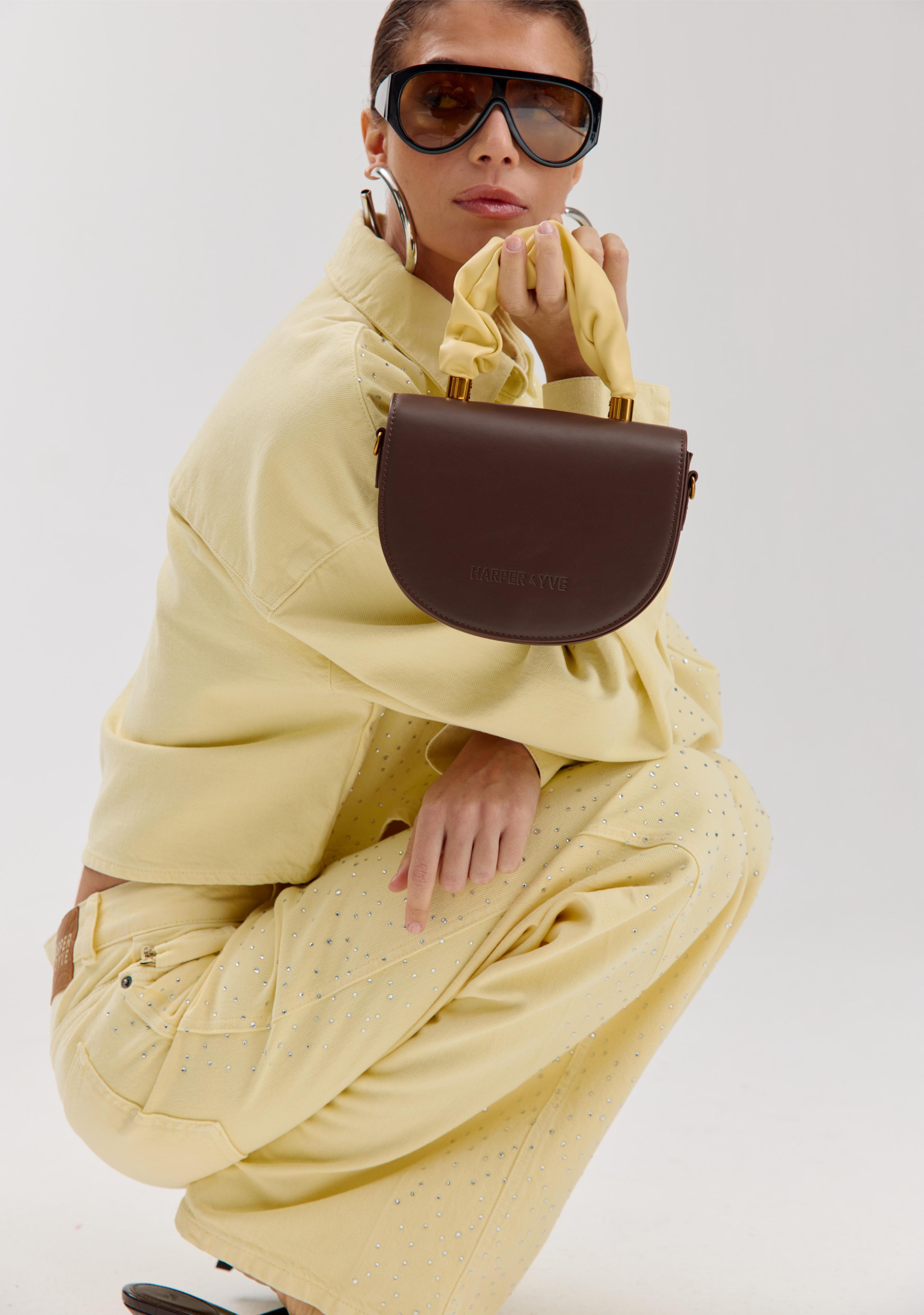 Bag Jace | Saddle brown/light yellow | Harper & Yve
