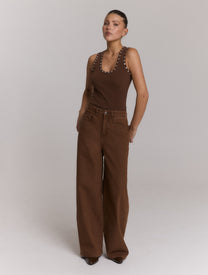 Balloon fit jeans Hailey | Brown | Refined Department