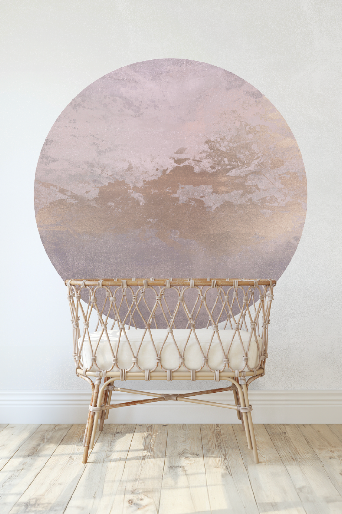 Behangcirkel Abstract gold | Roze