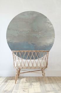 Behangcirkel Abstract gold | Blauw