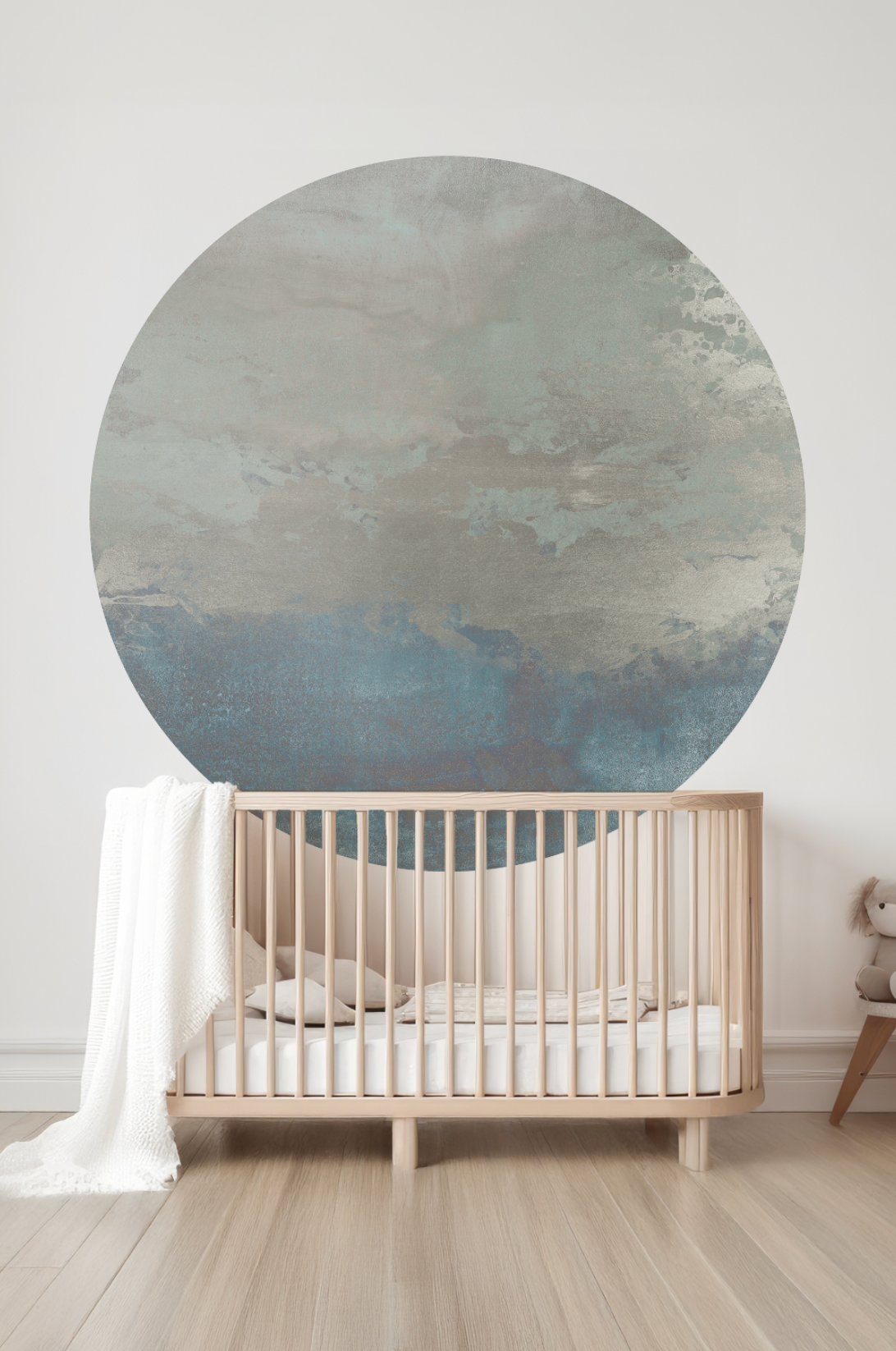 Behangcirkel Abstract gold | Blauw