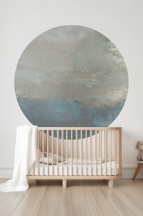 Behangcirkel Abstract gold | Blauw