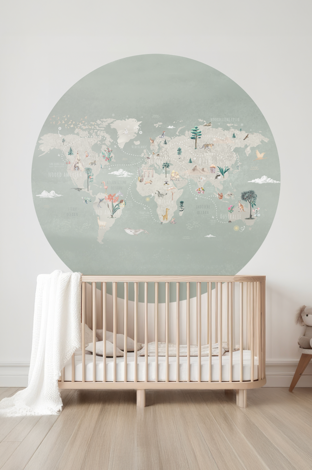 Wallpaper Circle World Map | Mint