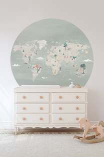 Wallpaper Circle World Map | Mint