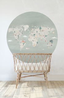 Wallpaper Circle World Map | Mint