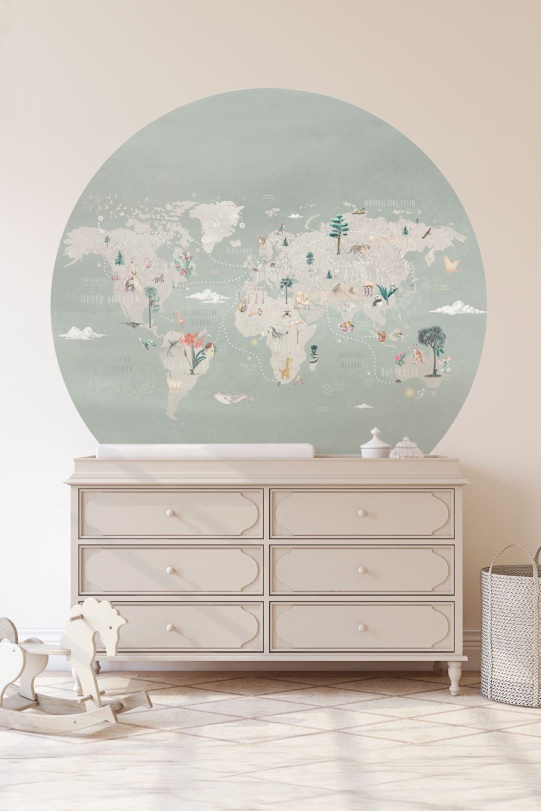 Wallpaper Circle World Map | Mint