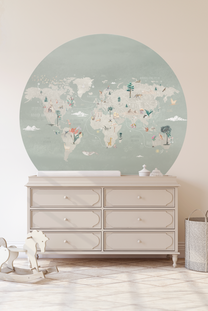 Wallpaper Circle World Map | Mint