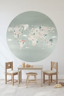 Wallpaper Circle World Map | Mint