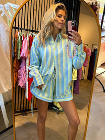 Blouse Yelena | Blue yellow stripe | Harper & Yve