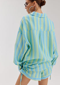 Blouse Yelena | Blue yellow stripe | Harper & Yve