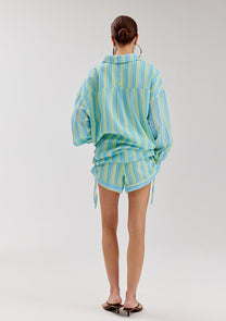 Blouse Yelena | Blue yellow stripe | Harper & Yve