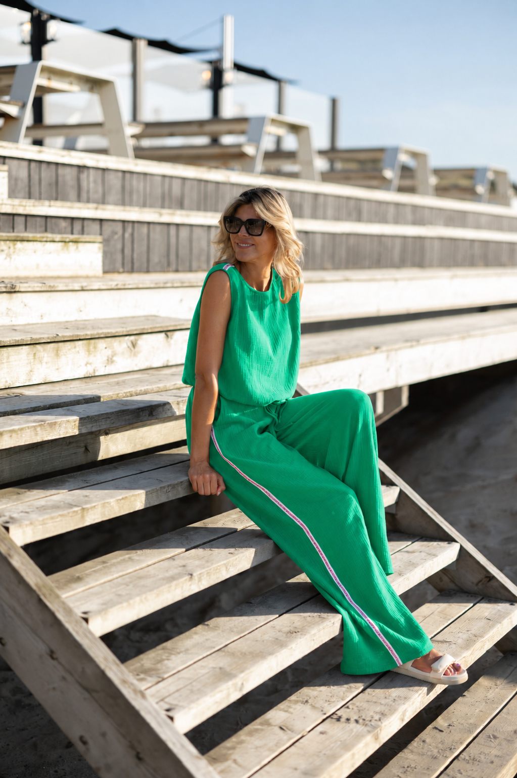 Pants Bon bini | Green | Studio Poespas