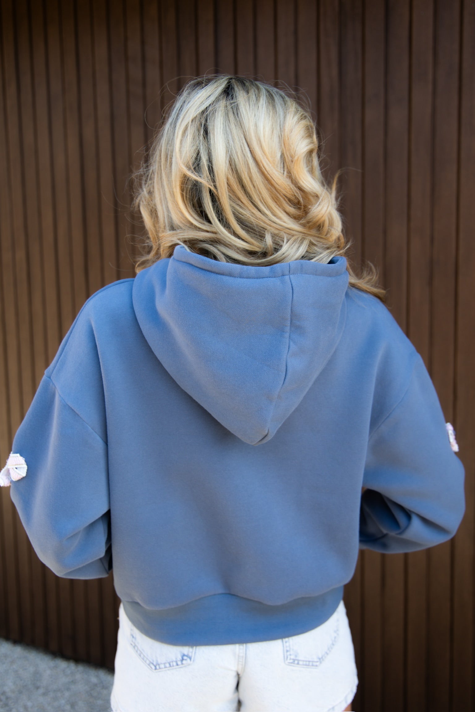 Bow Hoodie | Denim blue | Studio Poespas