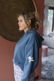 Bow Hoodie | Denim blue | Studio Poespas