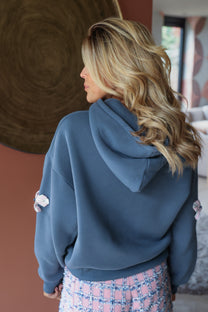 Bow Hoodie | Denim blue | Studio Poespas