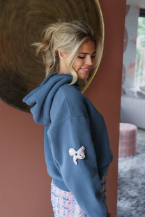 Bow Hoodie | Denim blue | Studio Poespas