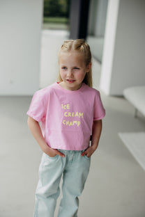 Boxy T-shirt ice cream | Podium pink | Sproet & Sprout