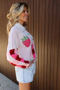 Cardigan Berry Bestie | Pink | Studio Poespas