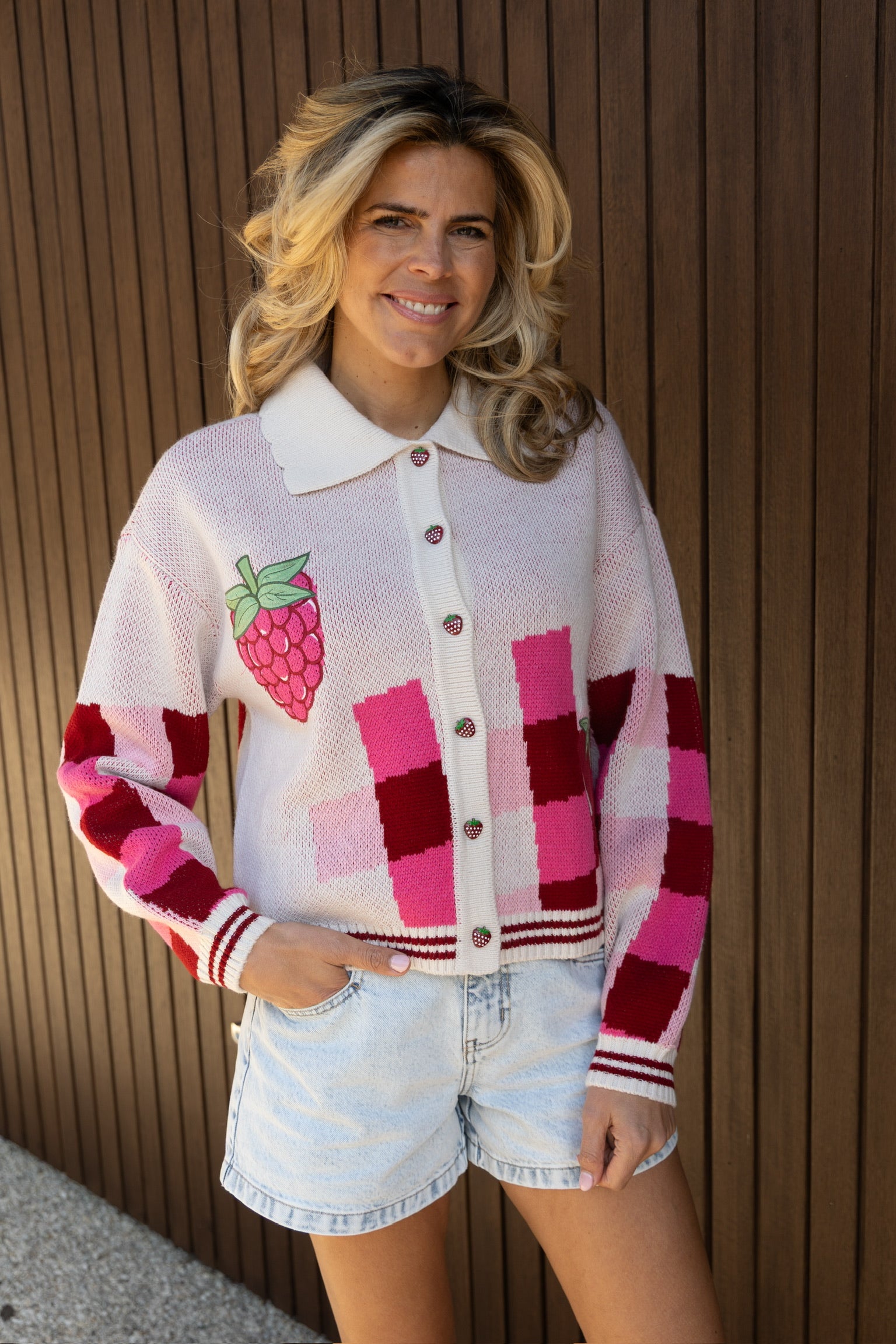 Cardigan Berry Bestie | Pink | Studio Poespas
