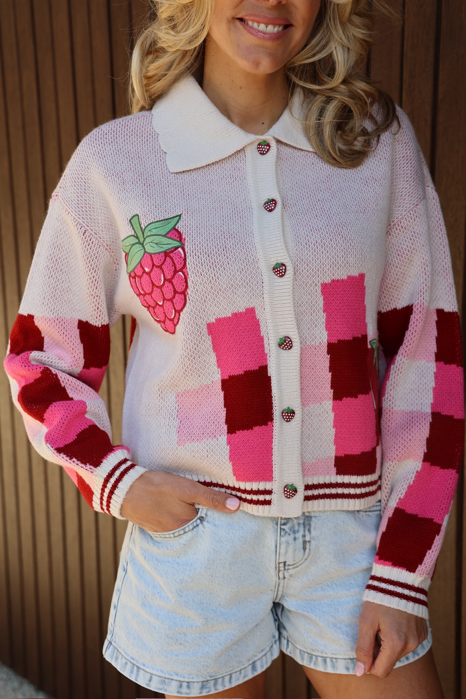 Cardigan Berry Bestie | Pink | Studio Poespas