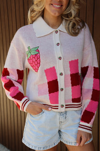 Cardigan Berry Bestie | Pink | Studio Poespas