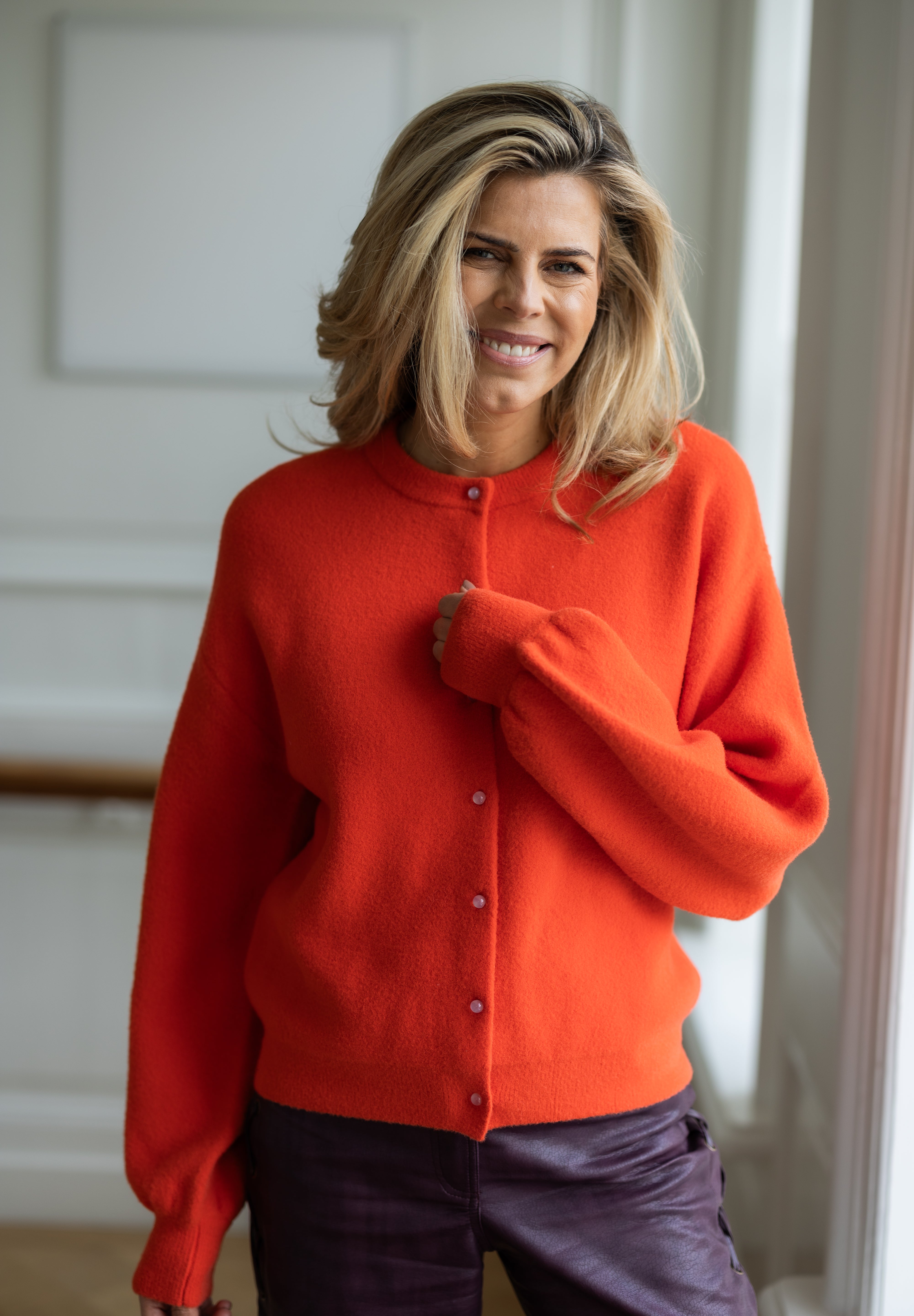 Cardigan Candy Cloud | Tomato | Studio Poespas