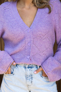 Cardigan Happy love | Lilac | Studio Poespas