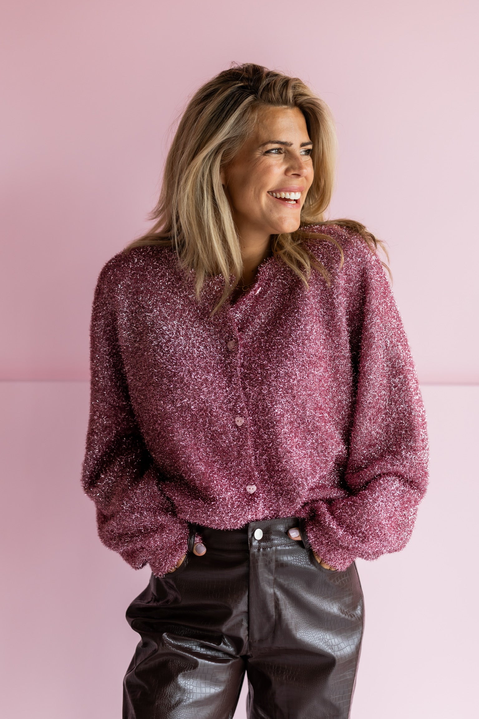 PRE-ORDER: Cardigan Partypopper | Pink | Studio Poespas