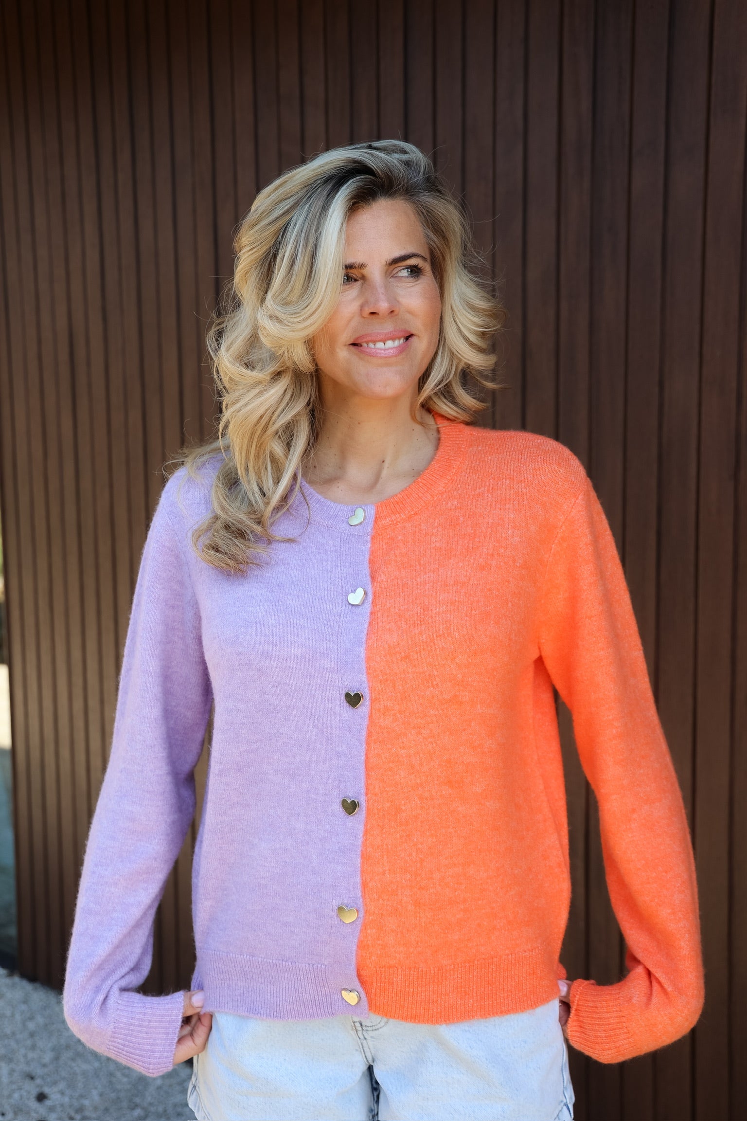 Cardigan Sweets for my sweets | Lilac/orange | Studio Poespas