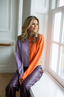 Cardigan Sweets for my sweets | Lilac/orange | Studio Poespas